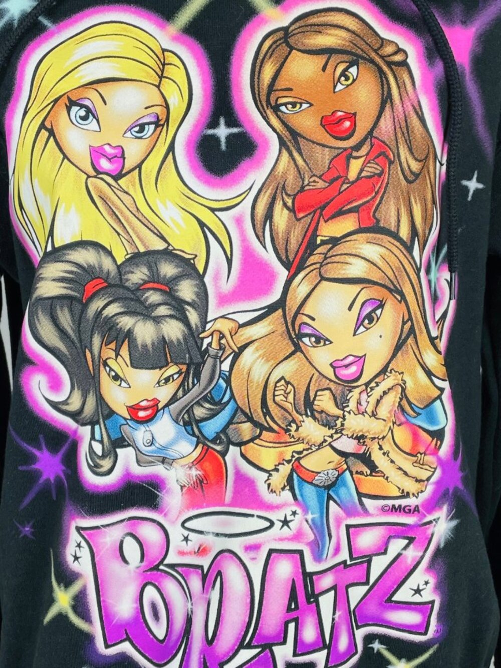 Bratz Passion 4 Fashion Hoodie Sz M Black Y2K Chloe Jade Sasha Yasmin Kidcore - Picture 2 of 6